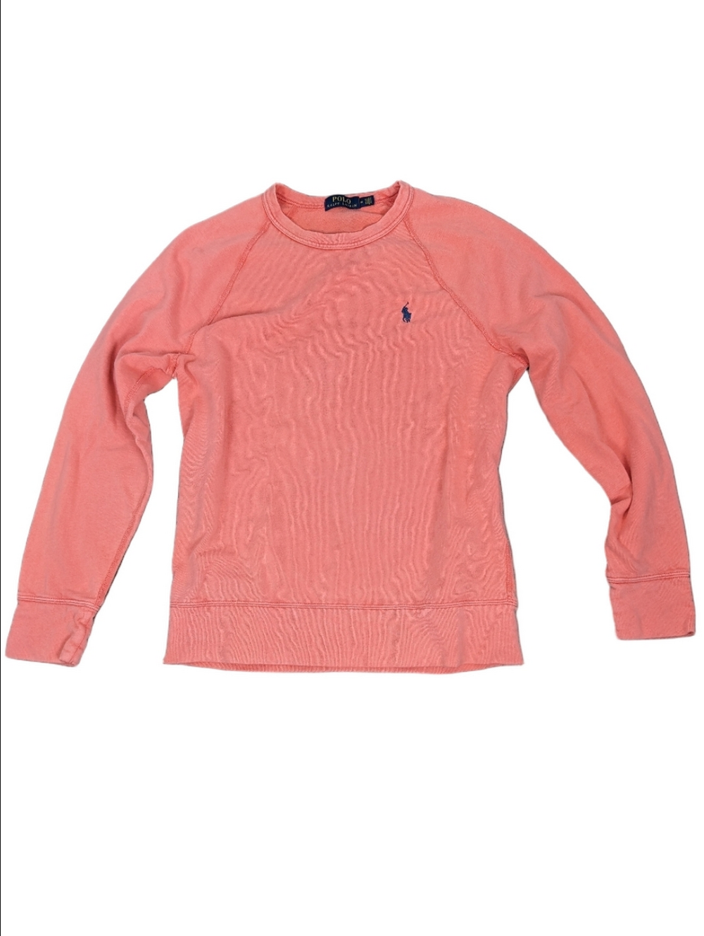Polo Ralph Lauren Orange Long Sleeve Crew Neck Men's Medium Terrycloth Sweater - Picture 4 of 8